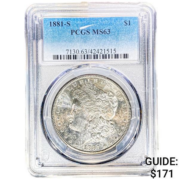 1881-S Morgan Silver Dollar PCGS MS63