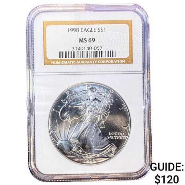 1998 Silver Eagle NGC MS69
