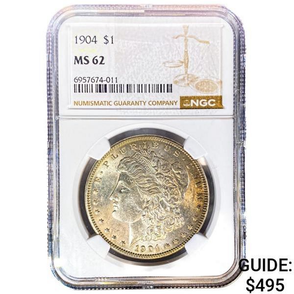 1904 Morgan Silver Dollar NGC MS62