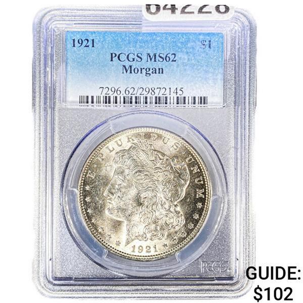 1921 Morgan Silver Dollar PCGS MS62