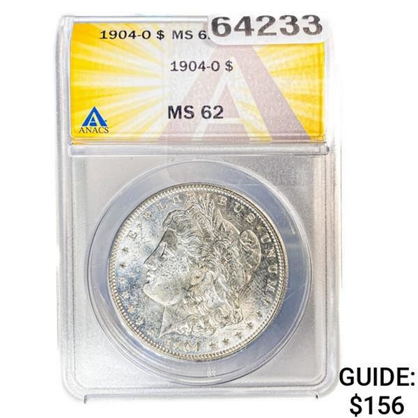1904-O Morgan Silver Dollar ANACS MS62
