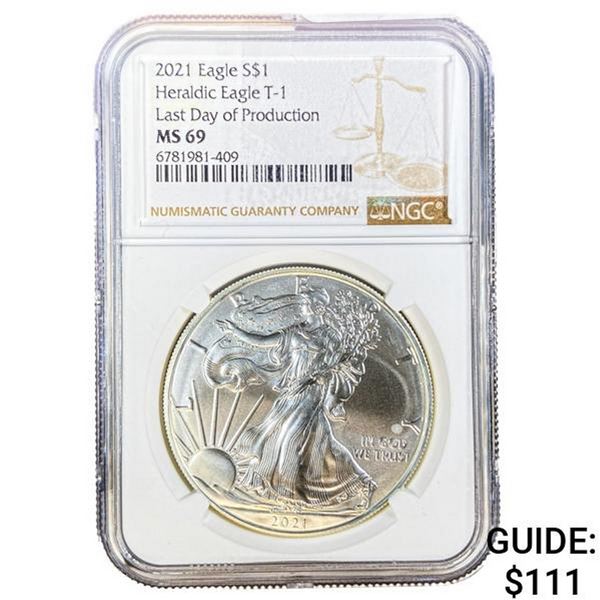 2021 Silver Eagle NGC MS69