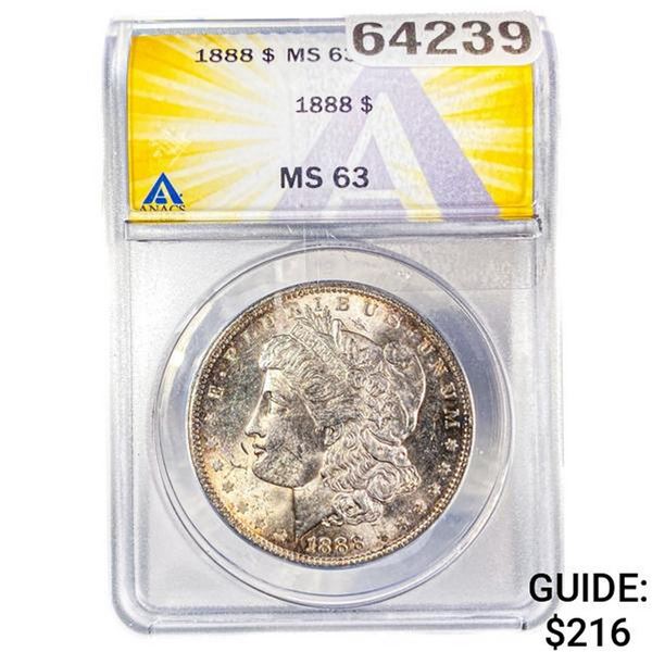 1888 Morgan Silver Dollar ANACS MS63