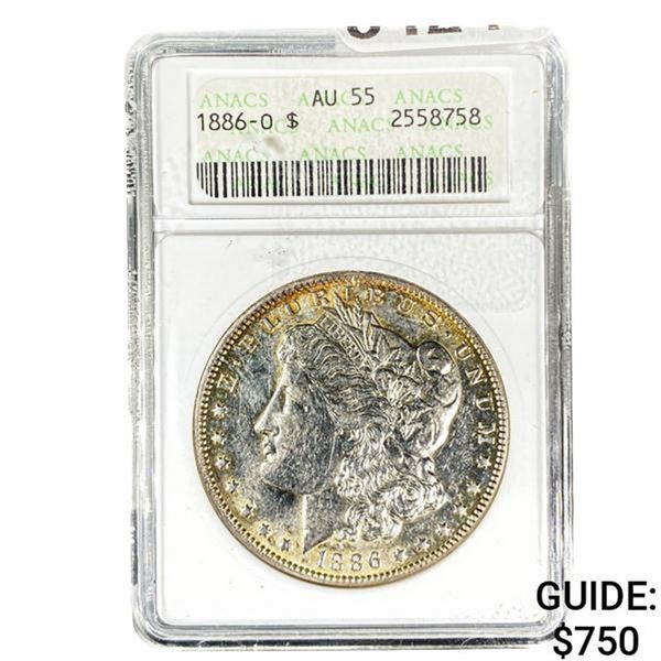 1886-O Morgan Silver Dollar ANACS AU55