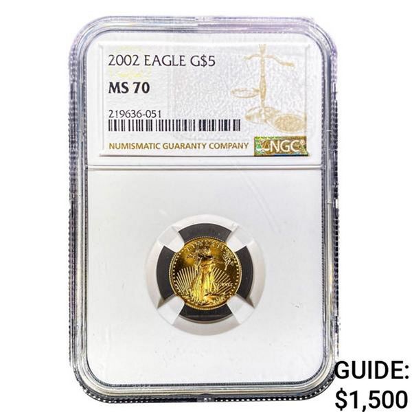 2002 Gold $5 American Eagle NGC MS70