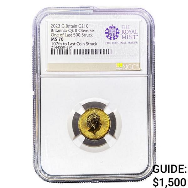 2023 G.Britain G$10 Britannia-QE II Obverse NGC MS70