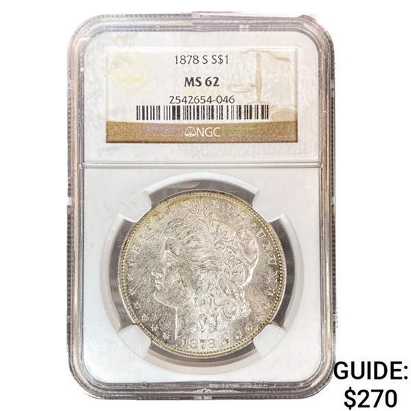 1878-S Morgan Silver Dollar NGC MS62