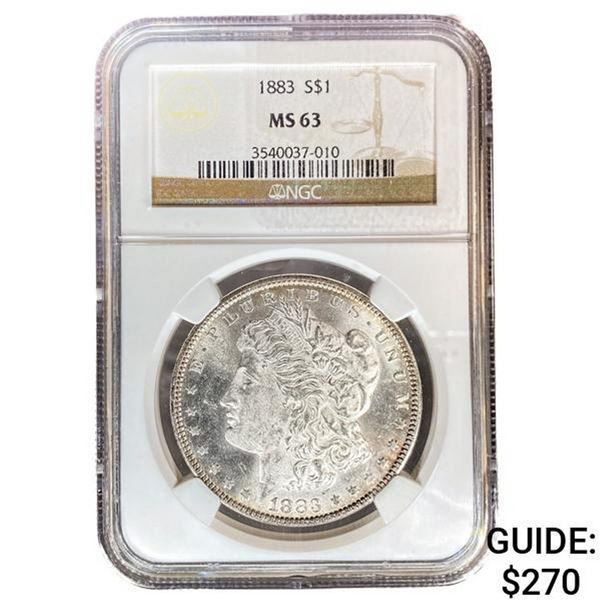 1883 Morgan Silver Dollar NGC MS63