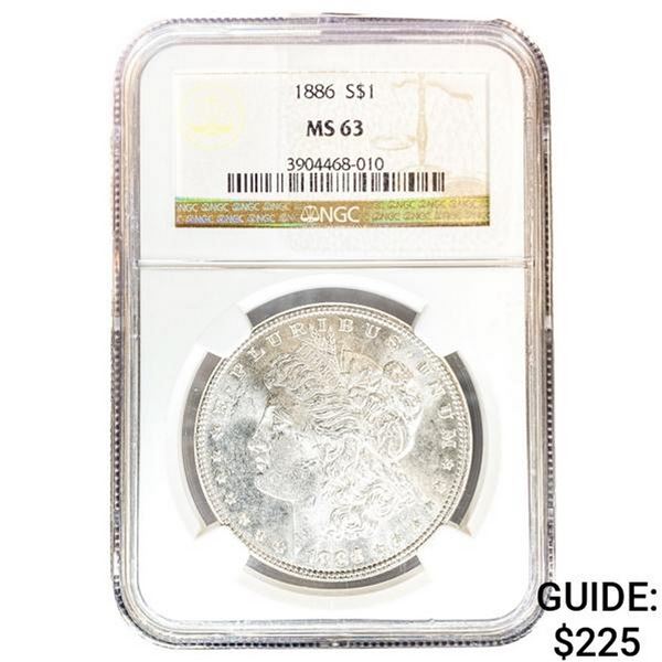 1886 Morgan Silver Dollar NGC MS63