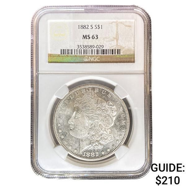 1882-S Morgan Silver Dollar NGC MS63