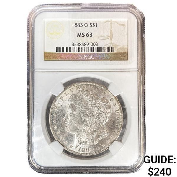 1883-O Morgan Silver Dollar NGC MS63