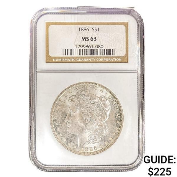 1886 Morgan Silver Dollar NGC MS63