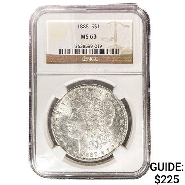1888 Morgan Silver Dollar NGC MS63