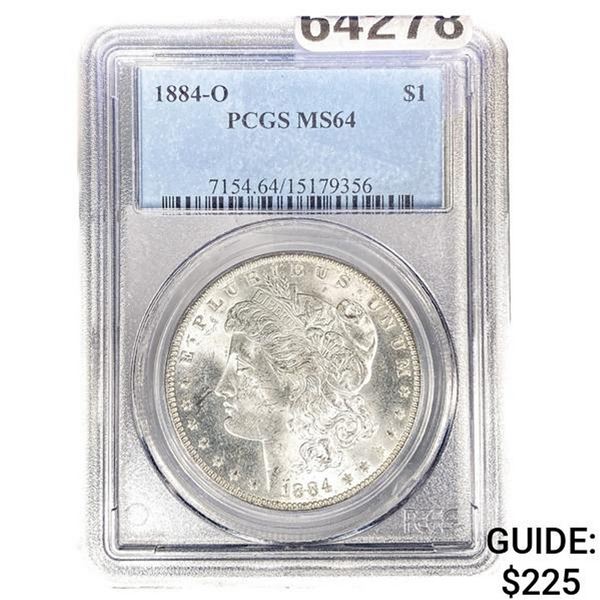 1884-O Morgan Silver Dollar PCGS MS64