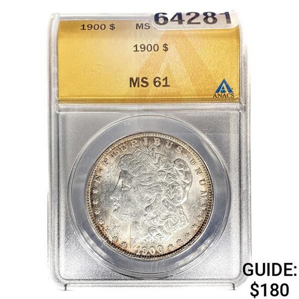 1900 Morgan Silver Dollar ANACS MS61