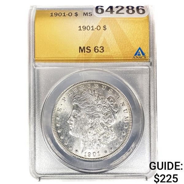 1901-O Morgan Silver Dollar ANACS MS63