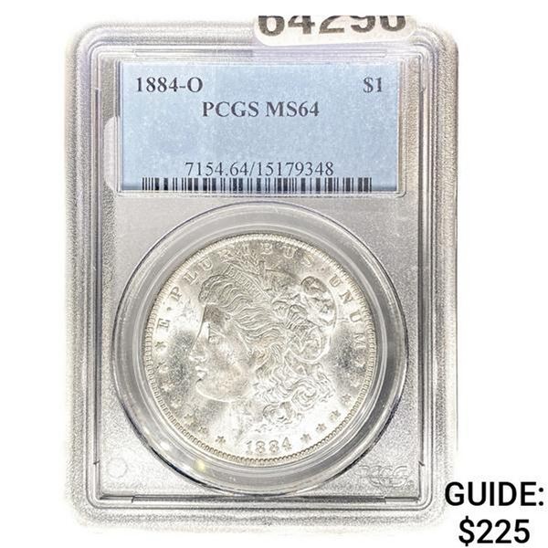 1884-O Morgan Silver Dollar PCGS MS64