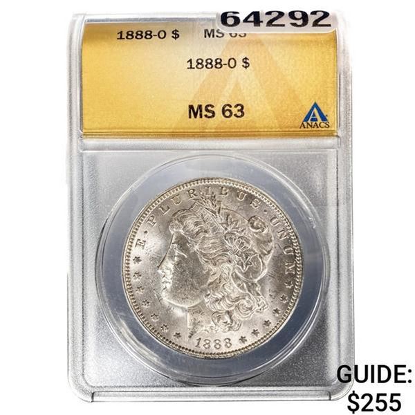 1888-O Morgan Silver Dollar ANACS MS63
