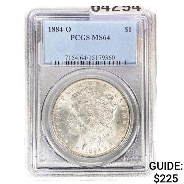 1884-O Morgan Silver Dollar PCGS MS64