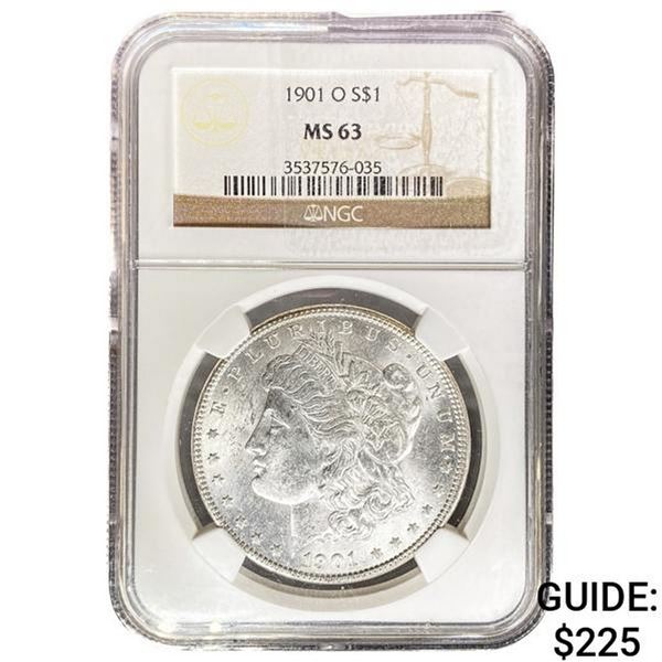 1901-O Morgan Silver Dollar NGC MS63