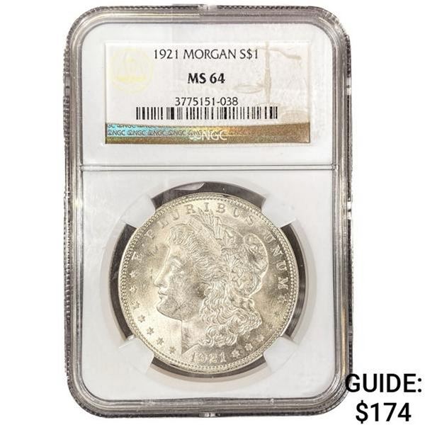 1921 Morgan Silver Dollar NGC MS64