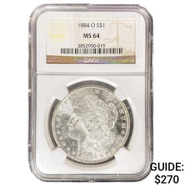 1884-O Morgan Silver Dollar NGC MS64