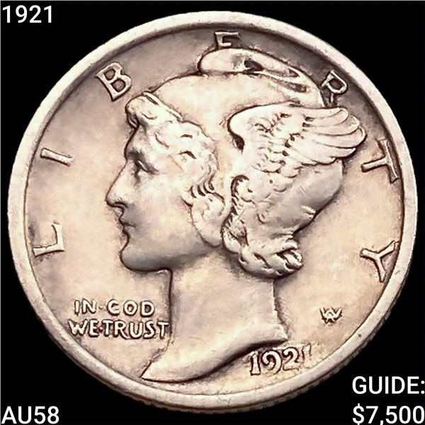 1921 Mercury Dime CHOICE AU