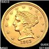 1843-D $2.50 Gold Quarter Eagle CHOICE BU