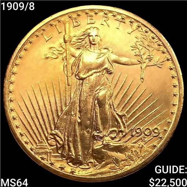 1909/8 $20 Gold Double Eagle CHOICE BU