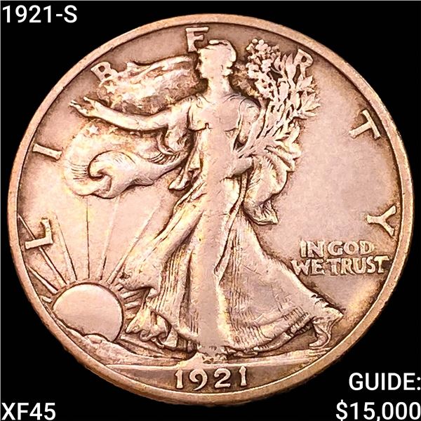 1921-S Walking Liberty Half Dollar NEARLY UNCIRCULATED