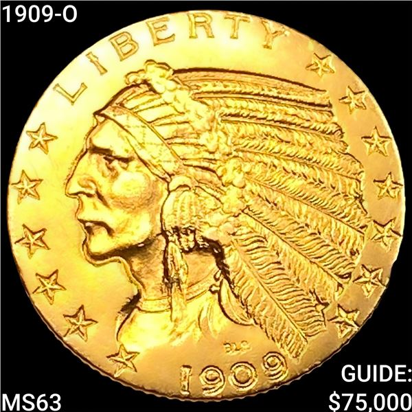 1909-O $5 Gold Half Eagle CHOICE BU