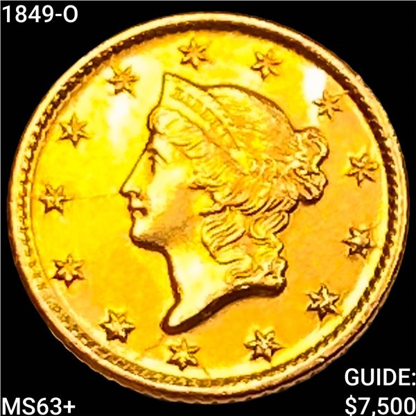 1849-O Rare Gold Dollar CHOICE BU+