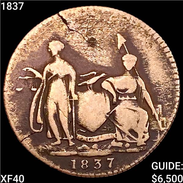 1837 Three Cent Feuchtwanger HT-262 NEARLY UNCIRCULATED