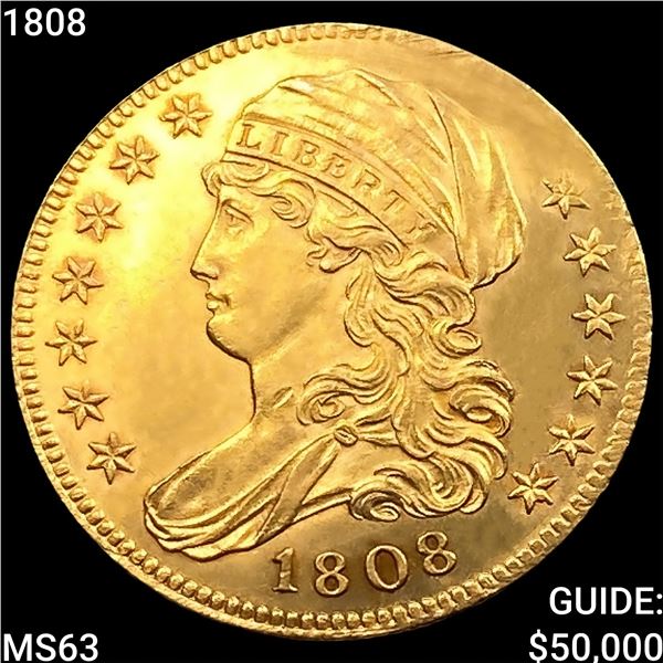 1808 $5 Gold Half Eagle CHOICE BU