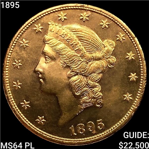 1895 $20 Gold Double Eagle CHOICE BU PL