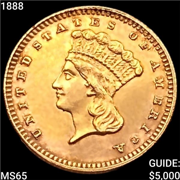 1888 Rare Gold Dollar GEM BU