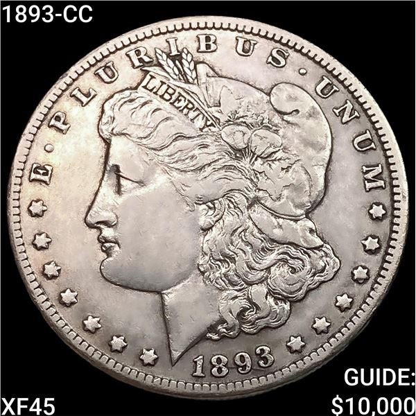 1893-CC Morgan Silver Dollar NEARLY UNCIRCULATED