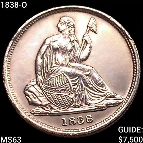 1838-O Seated Liberty Dime CHOICE BU