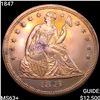 Image 1 : 1847 Seated Liberty Dollar CHOICE BU+