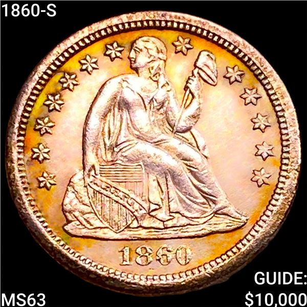 1860-S Seated Liberty Dime CHOICE BU