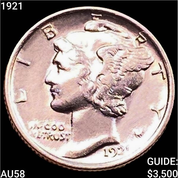 1921 Mercury Dime CHOICE AU