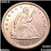 Image 1 : 1859-O Seated Liberty Quarter CHOICE BU+