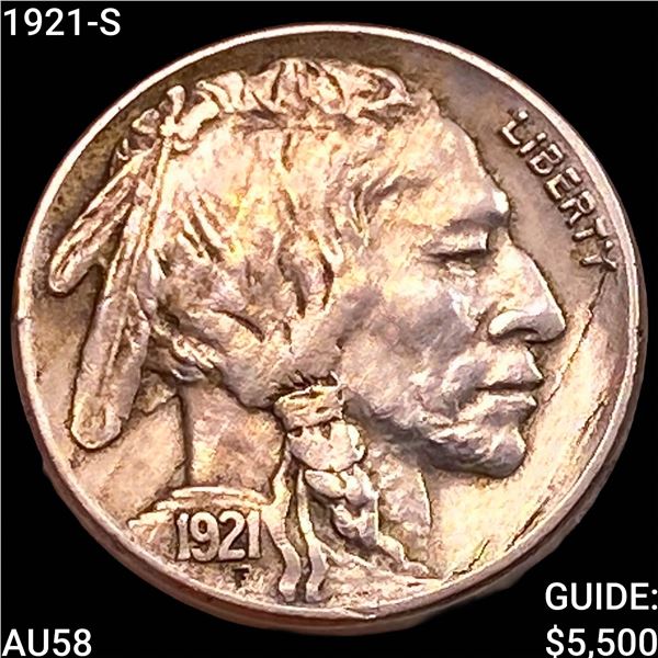 1921-S Buffalo Nickel CHOICE AU