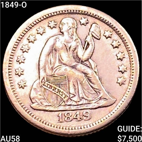 1849-O Seated Liberty Dime CHOICE AU