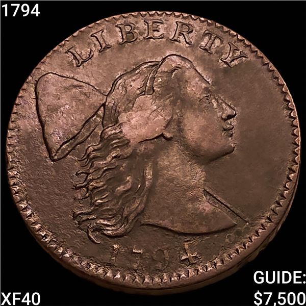 1794 Liberty Cap Large Cent NEARLY UNCIRCULATED
