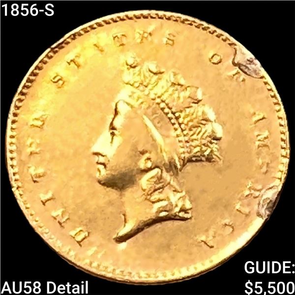 1856-S Rare Gold Dollar CHOICE AU
