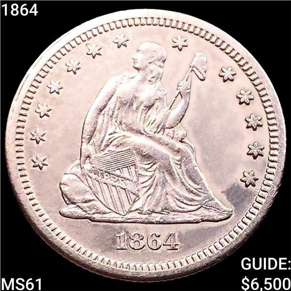 1864 Seated Liberty Quarter UNCIRCULATED