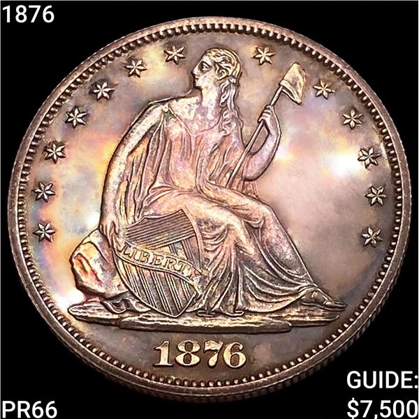 1876 Seated Liberty Half Dollar SUPERB GEM PROOF