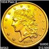 Image 1 : 1834 Plain 4 $5 Gold Half Eagle CHOICE BU