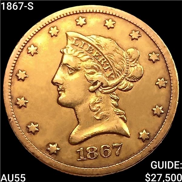 1867-S $10 Gold Eagle HIGH GRADE